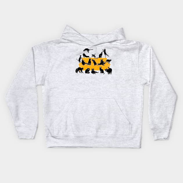 Cute Black Cats on the Couch Kids Hoodie by DrawingEggen